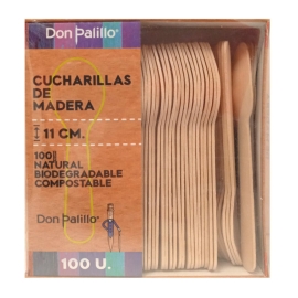 CUCHARILLAS MADERA DON PALILLO 11CM 100U