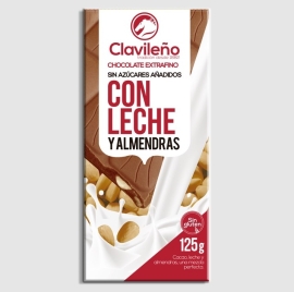 CLAVILE  O CHOCOLATE CON LECHE Y ALMENDRAS 200GR