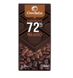 CLAVILE  O CHOCOLATE NEGRO 72   150GR