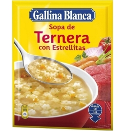 GALLINA BLANCA SOPA DE TERNERA CON ESTRELLITAS 1 SOBRE 74GR