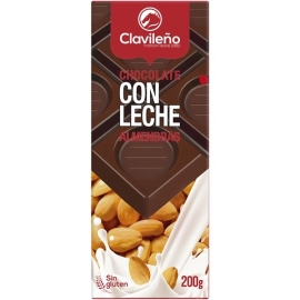 CLAVILE  O TURRON DE CHOCOLATE C LECHE Y ALMENDRAS 200GR
